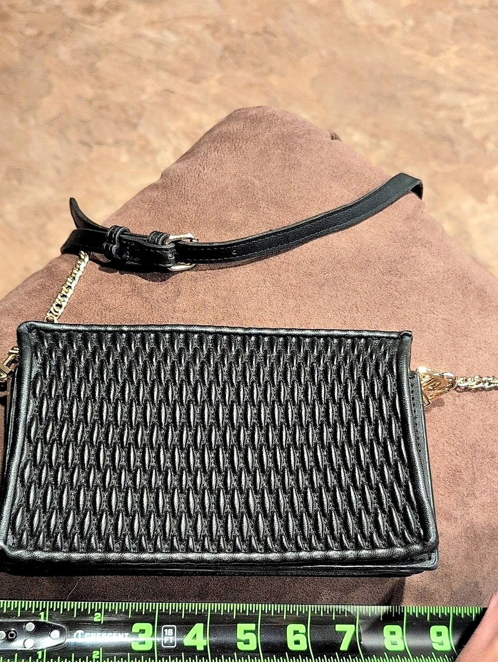 Steve Madden Black Woven Shoulder Bag Like New